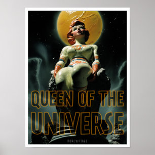 AFFICHE REINE DE L'UNIVERS IMPRIMÉ SCI-FI