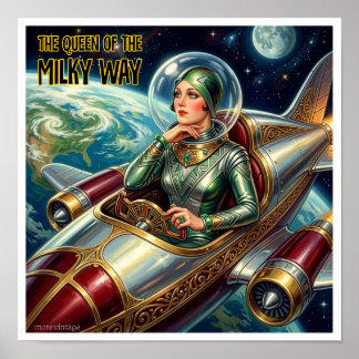 AFFICHE REINE DE L'UNIVERS IMPRIMÉ SCI-FI