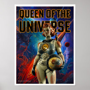 AFFICHE REINE DE L'UNIVERS IMPRIMÉ SCI-FI