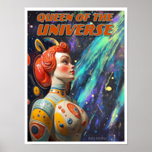 AFFICHE REINE DE L'UNIVERS IMPRIMÉ SCI-FI