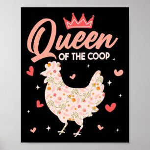 Affiche Reine de poulet Poulailler Poule Amoureuse de poul