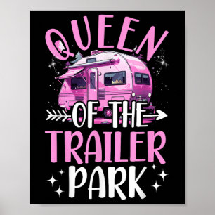 Affiche Reine de Trailer Park Drôle Camping Rose Remorque