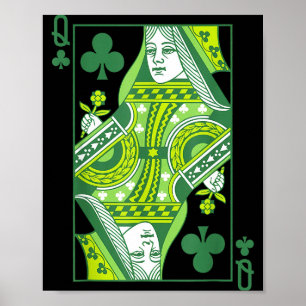 Affiche Reine de trèfle carte jour de saint patrick botani