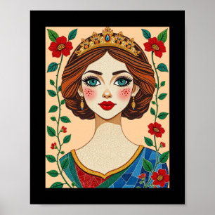 Affiche Reine D'Inspiration Verre