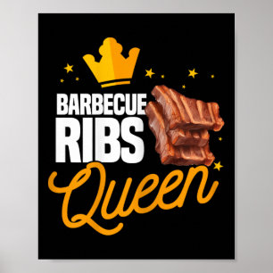 Affiche Reine drôle de ribs Rbecue Barbecue Assaisonnement