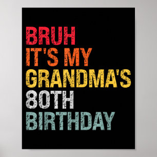 Affiche Reine du 80e anniversaire de ma grand-mère, 80 ans