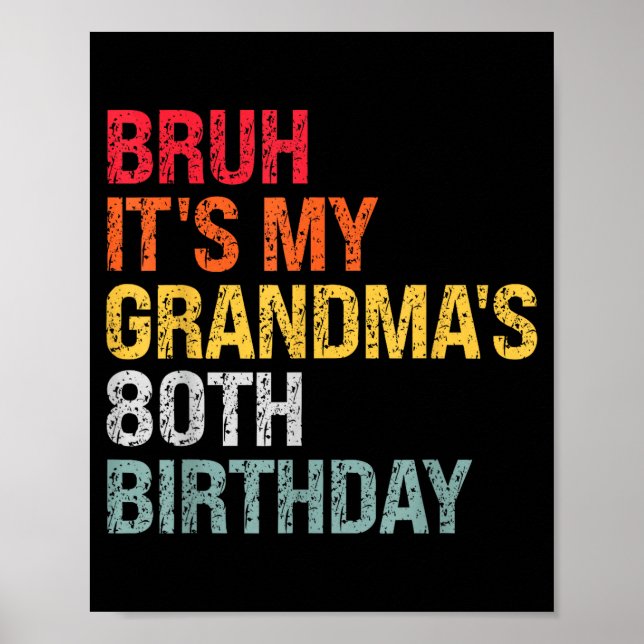 Affiche Reine du 80e anniversaire de ma grand-mère, 80 ans (Devant)