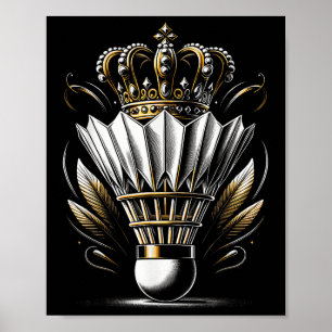 Affiche Reine Du Badminton De La Navette T-shirts Graphiqu