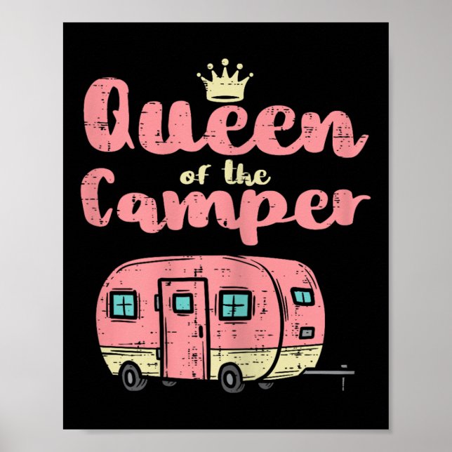 Affiche Reine du camping-car Camionnette de camping mignon (Devant)