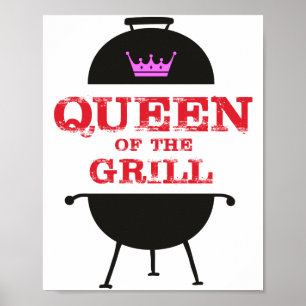 Affiche Reine Du Grill, Rouge Couronne Rose