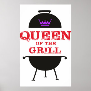 Affiche Reine Du Grill, Rouge Couronne Violet