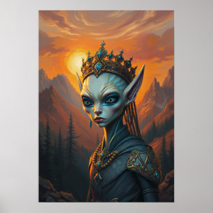 Affiche Reine elfique extraterrestre Celestialara - Fantas