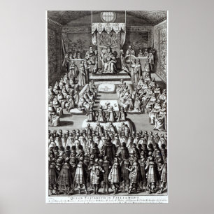 Affiche Reine Elizabeth I et Parlement