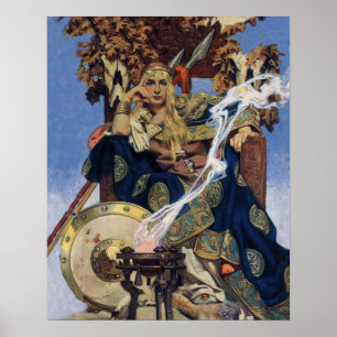 Affiche Reine Maeve Princesse Guerrière Art Fantastique