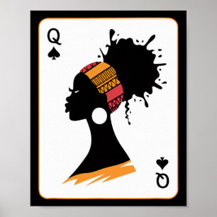 Affiche Reine Noire Afro Drogue Fière Mélanine Africaine A
