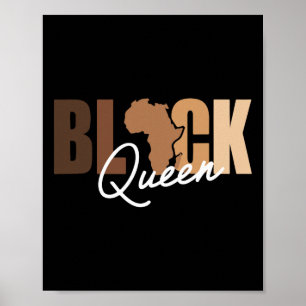 Affiche Reine Noire Afro Drogue Fière Mélanine Africaine A
