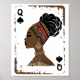 Affiche Reine Noire Afro Drogue Fière Mélanine Africaine A