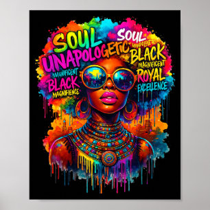 Affiche Reine Noire Carte Africaine Histoire Noir Sans Exc