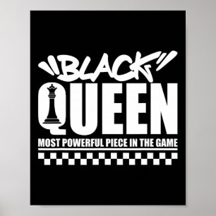 Affiche Reine noire la plus puissante des échecs Afro-Amér