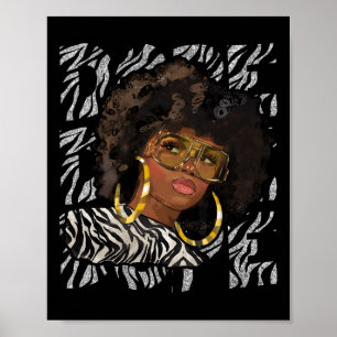 Affiche Reine Noire Magie Afro Cheveux Amour Afro-Américai