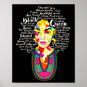 Affiche Reine noire Mois de l'histoire noire Africain Amér