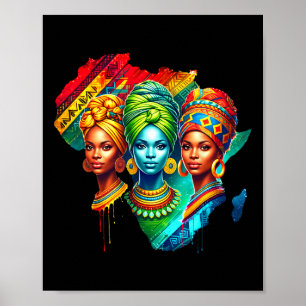 Affiche Reine noire Patrimoine Art Africain Carte Histoire