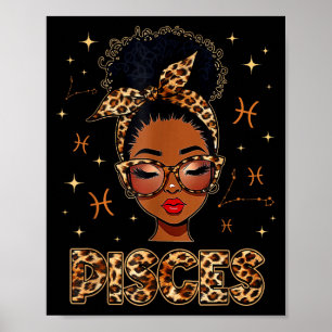 Affiche Reine Poissons femmes noires fille afro zodiaque a