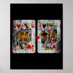 Affiche Reine Roi Des Coeurs Cartes à Jouer Saint Valentin