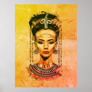Affiche Reine royale d'Égypte – Art néo-pharaonique modern