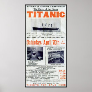 Affiche Reine Titanic de l'océan - White Star Line