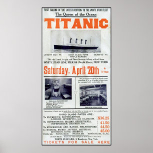 Affiche Reine Titanic de l'Océan - White Star Line