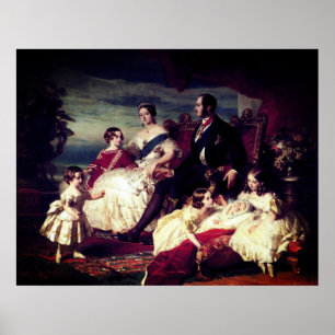 Affiche Reine Victoria et Prince Albert - Famille royale