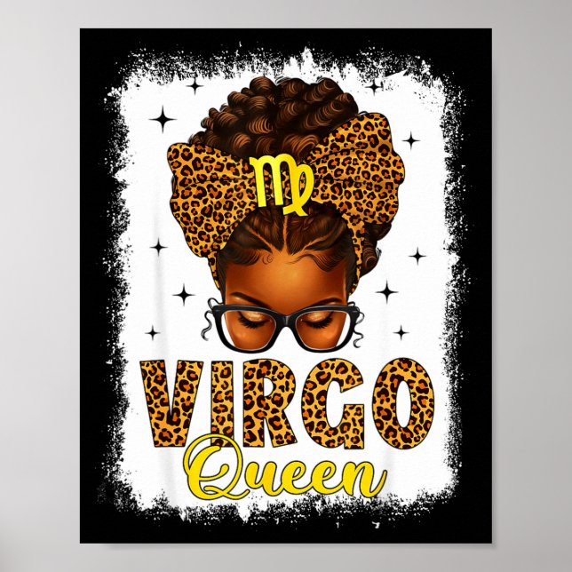 Affiche reine Vierge chignon désordonné arc léopard femmes (Devant)