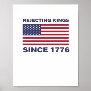 Affiche Rejetant les rois depuis 1776 Protestation Classiq
