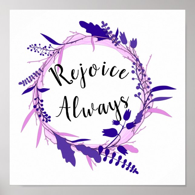 Affiche Rejoice Always 1 Thessalonians 5:16-18 Christian  (Devant)