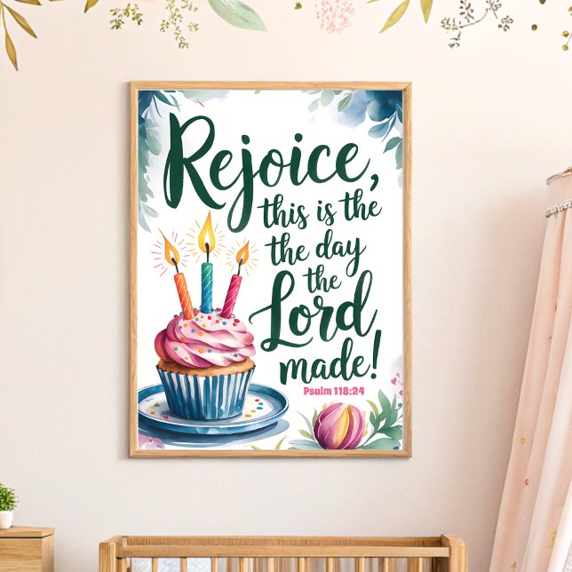 Affiche Rejoice, C'est le jour Christian Nursery Wall Art (Créateur téléchargé)