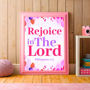 Affiche Rejoice in the Lord Boho Christian Ado Girl Art