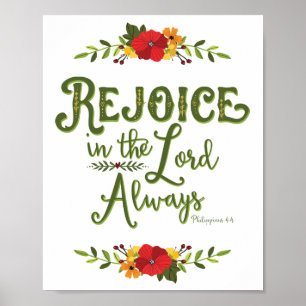 Affiche Rejoice in the Lord Toujours Philippians 4:4 Poste