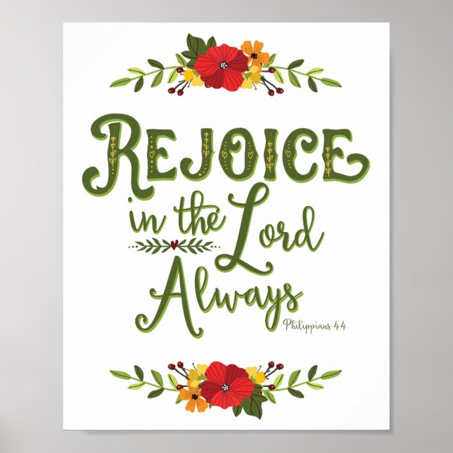 Affiche Rejoice in the Lord Toujours Philippians 4:4 Poste (Devant)