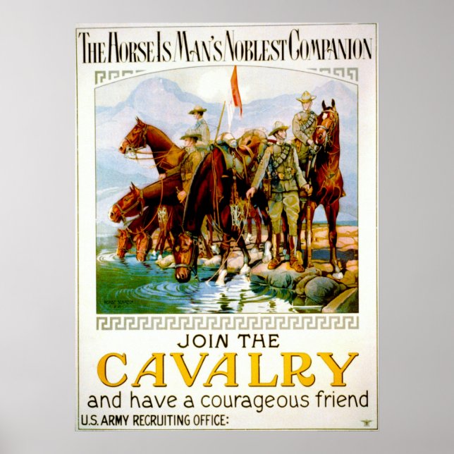 Affiche Rejoignez la cavalerie 1920 (Devant)
