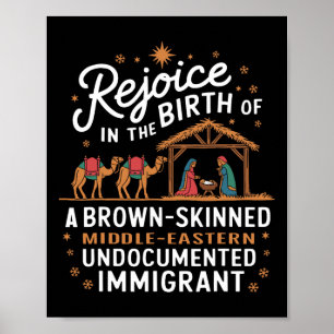Affiche Réjouissez-vous de la naissance d'un Noël à la pea