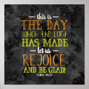 Affiche Réjouissez-vous et soyez heureux Typographie Bible