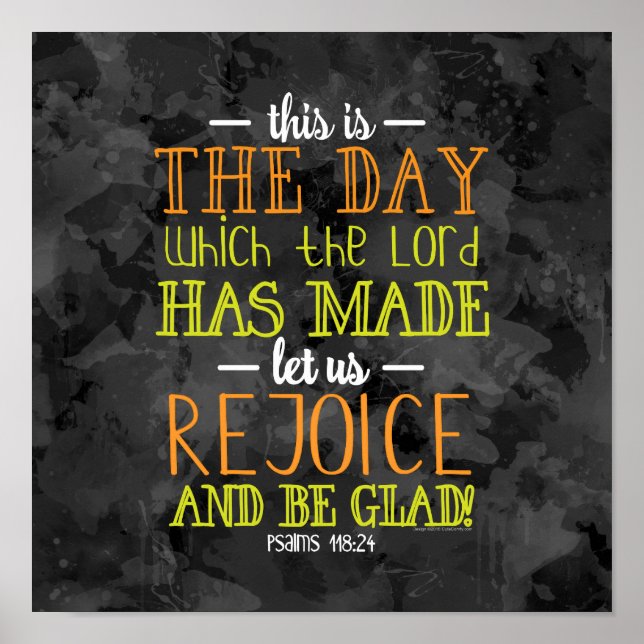 Affiche Réjouissez-vous et soyez heureux Typographie Bible (Devant)