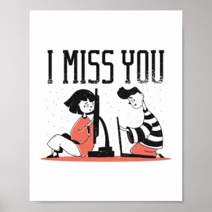 Affiche Relation Rencontres en ligne MISS YOU Cadeau migno