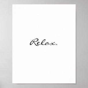 Affiche Relax minima de la typographie moderne