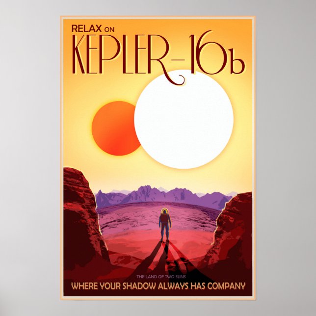 Affiche Relax on KEPLER-16b Two Suns NASA JPL Space Travel (Devant)