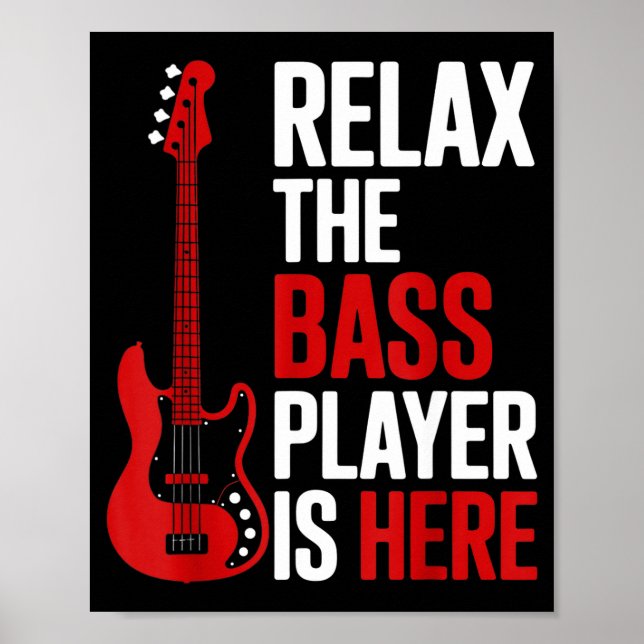 Affiche Relax The B Player Is Here Retro Guitar Musician F (Devant)