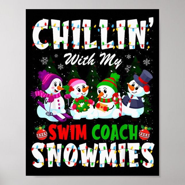 Affiche Relaxation Avec Mon Entraîneur de Natation Snowmie (Devant)
