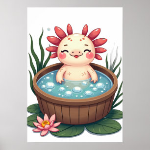 Affiche Relaxation Baignoire Axolotl - Vibes Chill
