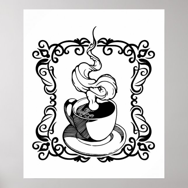 Affiche Relaxez-vous avec une Hot Cup de café (Devant)